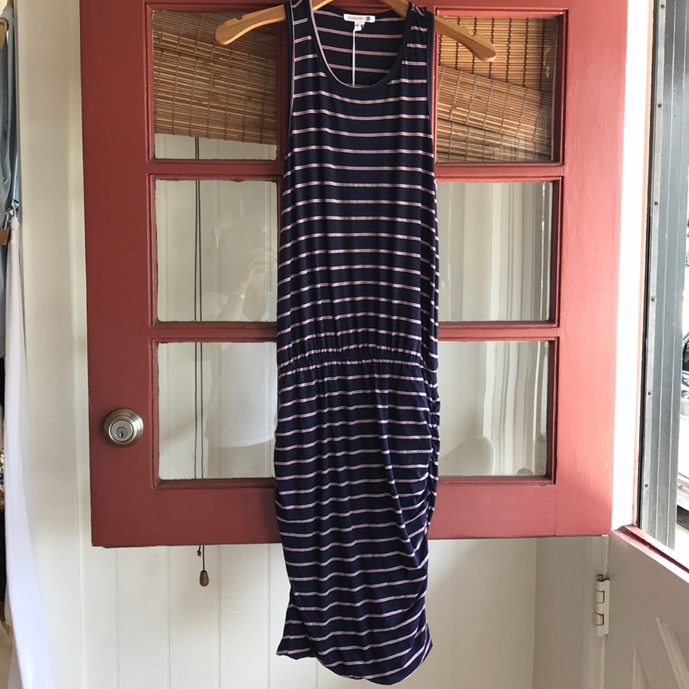 Stripped razor back dress